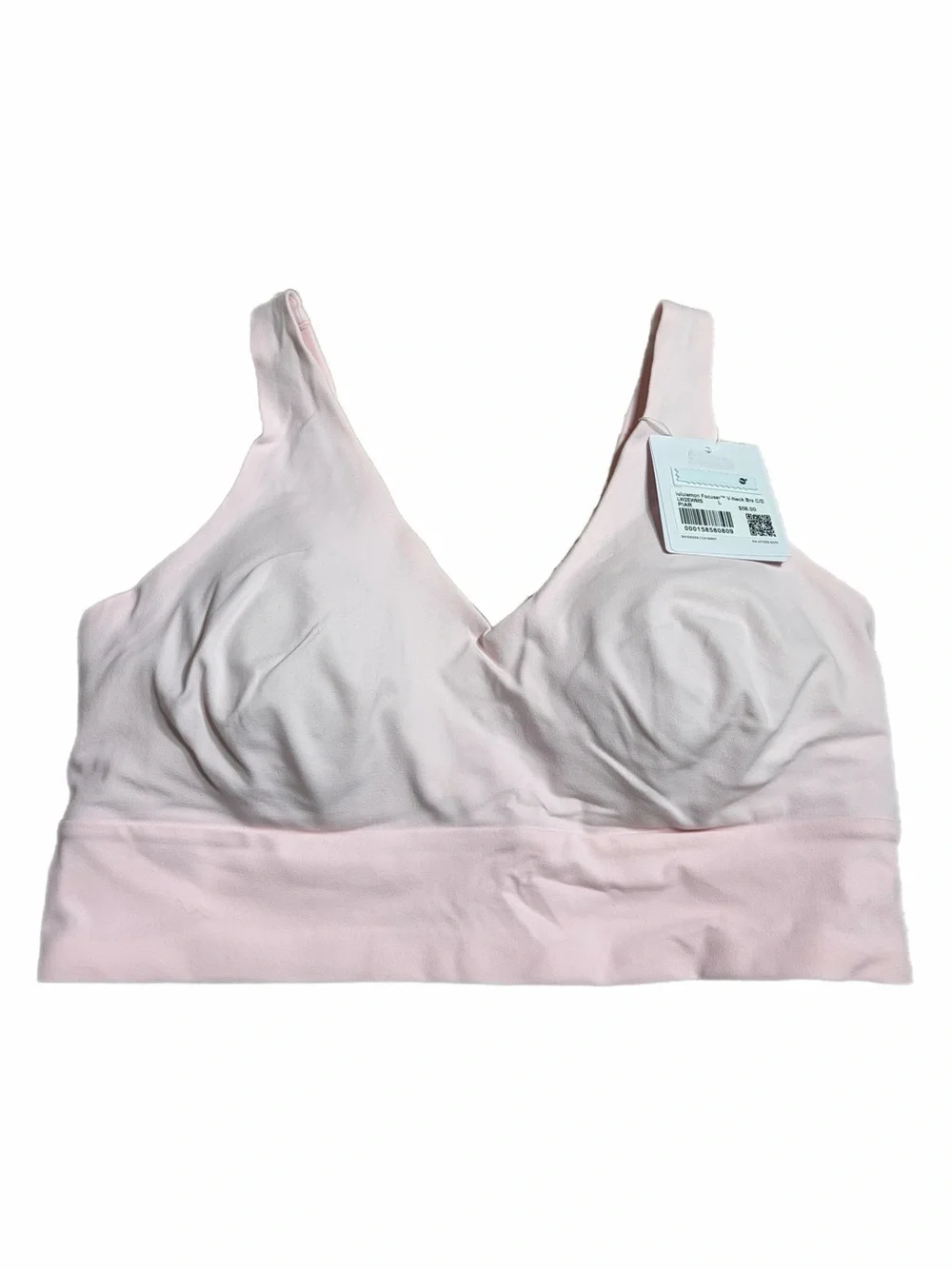 NWT Lululemon Focuser V-Neck Bra *Light Support C/D Cup (Pink Pearl) Size Large
